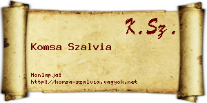Komsa Szalvia névjegykártya